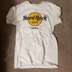 Hard Rock Cafe Roma Men’s White Graphic Tee T-Shirt L